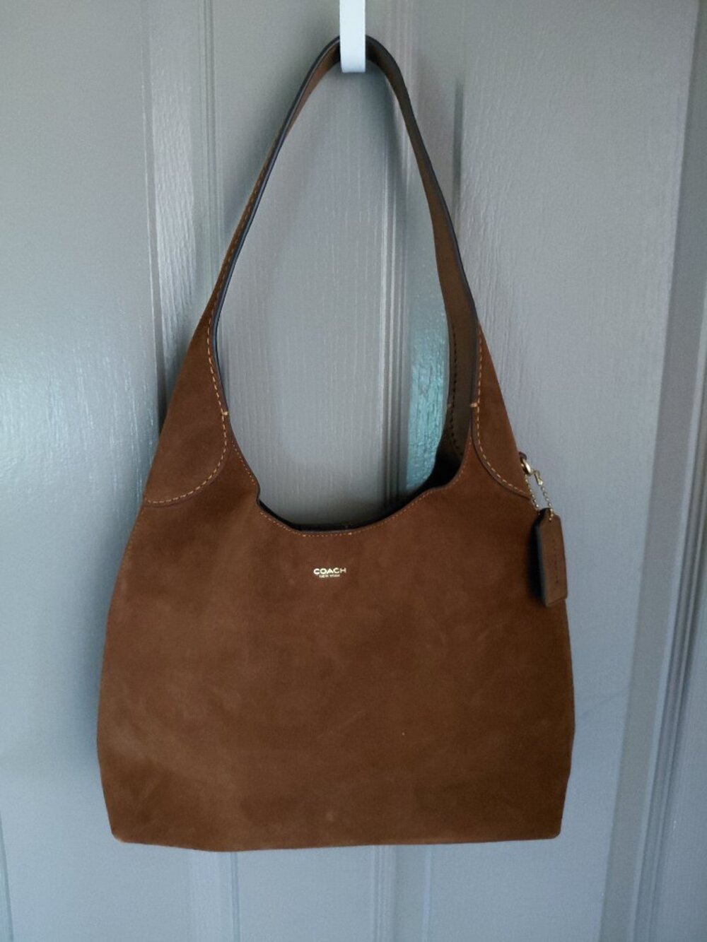 Coach Brooklyn Brown Suede Shoulder Bag